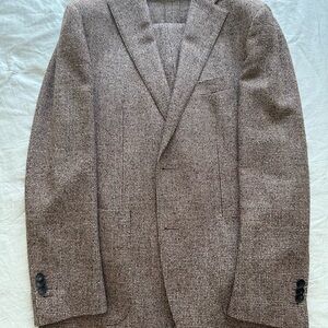 Suitsupply Brown Houndstooth wool/alpaca Suit